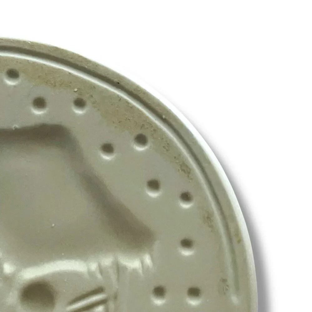 Vintage 1995 Brown Bag Cookie Art Stamp #13 North Pole House Polar Bear Ceramic
